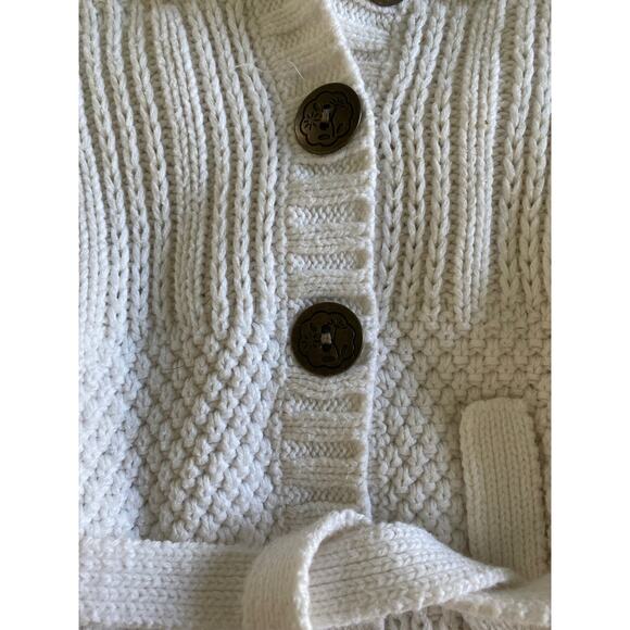 Cynthia Rowley Cozy Crochet Knit Winter White Hooded Sweater Toddler 24 Months - Picture 3 of 7